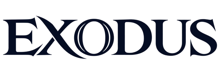 Cinematic Deep Navy EXODUS Wordmark