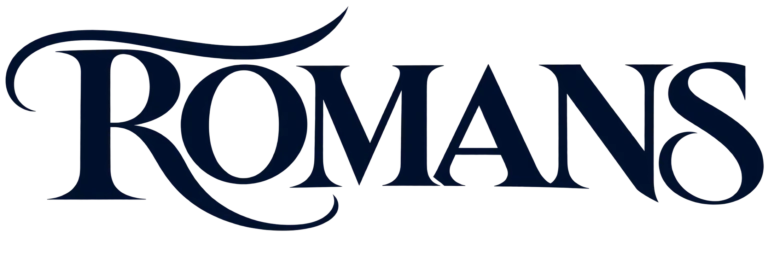 Ornate Navy ROMANS Wordmark