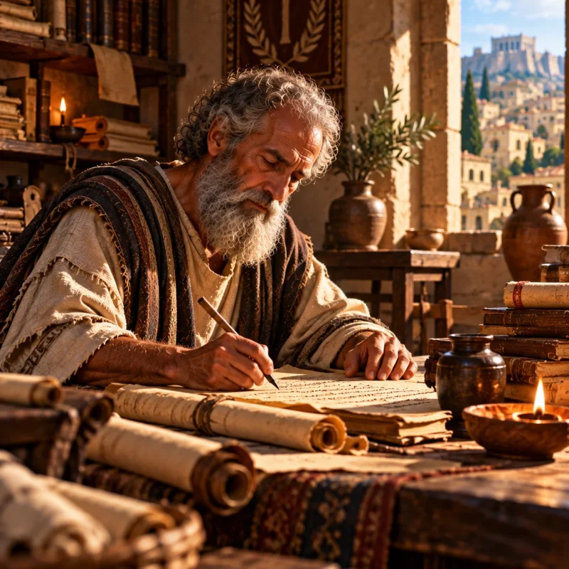 Ancient Scriptorium at Golden Hour